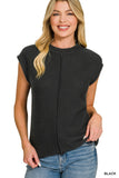 Center Seam Sleeveless Sweater