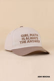Girl Math Is Always The Answer Two Tone Snapback Hat