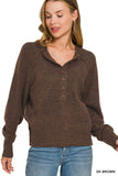 Half Button Henley Sweater