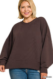 Plus Ribbed Balloon Sleeve Pullover