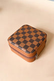 Trendy Checkered Jewelry Organizer Case