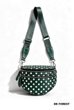 Polka Dot Double Zip Crescent Sling Bum Bag