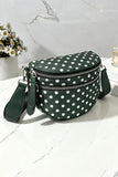 Polka Dot Double Zip Crescent Sling Bum Bag