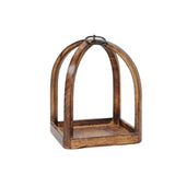 Dark Wood Rectangular Bottom Lantern