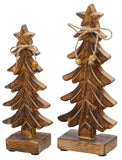 Sm Wood Carved Tiered Tree