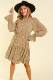 Frilled Mock Neck Dress