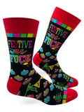 Festive As Fuck Funny Christmas Men's Novelty Crew Socks