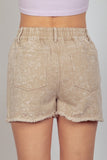 Elastic High Waist Distressed Washed Frayed Denim Shorts - FINAL SALE!