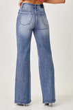 Risen - Midrise Flap Slim Wide Leg Jeans