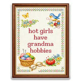 Hot Girls Have Grandma Hobbies Sticker Decal, Funny Sticker