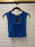 Cotton Double Layered Square Neck Cropped Bra Tank Top