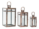 Lantern 11.75h, 16h, 20.5h Metal/glass