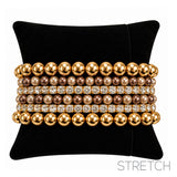 G Multi Brown 6pc Bracelet Len:stretch