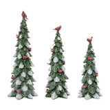 Tree W/cardinal  12.75"h, 15.25"h, 18.5"h Resin