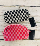 Checkered Makeup Cosmetic Pouch Bag