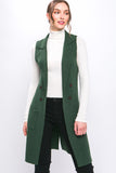 Sleeveless Long Cardigan Vest Coat