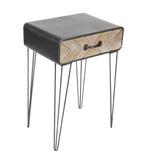 Metal Wood End Table