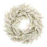 Flocked Pine Wreath 24"d Plastic