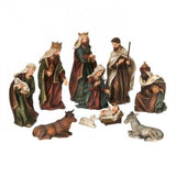 2-7.5" RESIN LINEN NATIVITY SET/10 PICT BOX