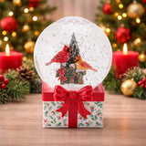 Led Cardinal Snow Globe 6.5"h Plastic 3 Aa Batteries Not Included