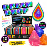 Assorted Colors Glitter Squishy Drop Toy In Display Box (3.5")