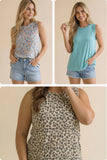 Round Neck Banded Sleeveless Knit Top