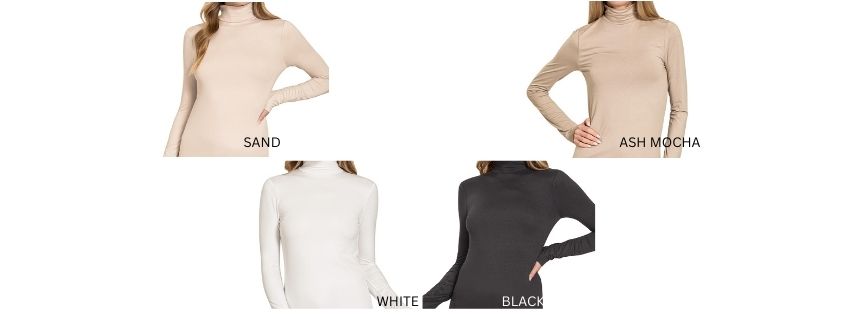 Premium Microfiber Mock Neck Top
