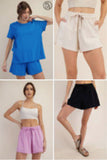 Cotton Club Short Sleeve Top & Shorts Set