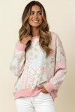 Triangle Oversized Long Sleeve Patchwork Top