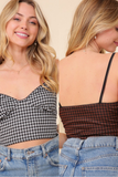 Cami Houndstooth Crop Top