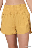 Windbreaker Smocked Waistband Running Shorts