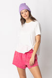 Short Sleeve Twisted Hem Knit Top