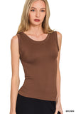 Cropped Seamless Round Neck Tank Top