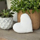 Cream Fuzzy Fabric Heart