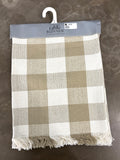 Flax Check Fringe Table Runner - 13 X 108
