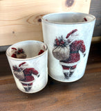 Glass Santa Candle Holder