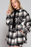 Long Sleeve Plaid Button Down Jacket