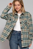 Long Sleeve Plaid Button Down Jacket