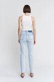 Super High Raw Hem Ankle Straight - 63% Cotton, 32.5%