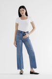 High Rise Wide Leg W Hem Detail