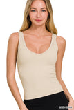 Ribbed Padded V-Neck Bra Tank