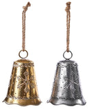 Md Metal Snowflake Silver/gold Bell 2 Asst
