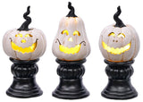 Res Mini Wht Led Pumpkin 3 Asst