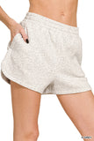 Fleece Elastic Waistband Dolphin Shorts