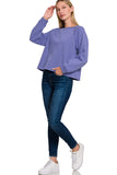 Fleece Raglan Round Neck Sweatshirt