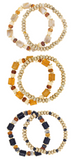 G Acrylic Tube 2pc Bracelet Size:stretch