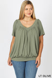 Banded V Neck Top