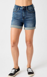 Judy Blue - High Waist Vintage Wash Cuffed Shorts