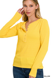Snap Button Front Long Sleeve Top
