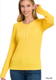 Snap Button Front Long Sleeve Top